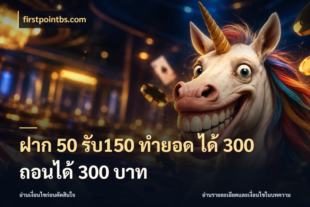 ฝาก 50 รับ150 ทำยอด ได้ 300 ถอนได้ 300 บาท firstpointbs.com สายโบนัสเลือกจังหวะสนุกได้อย่างไร