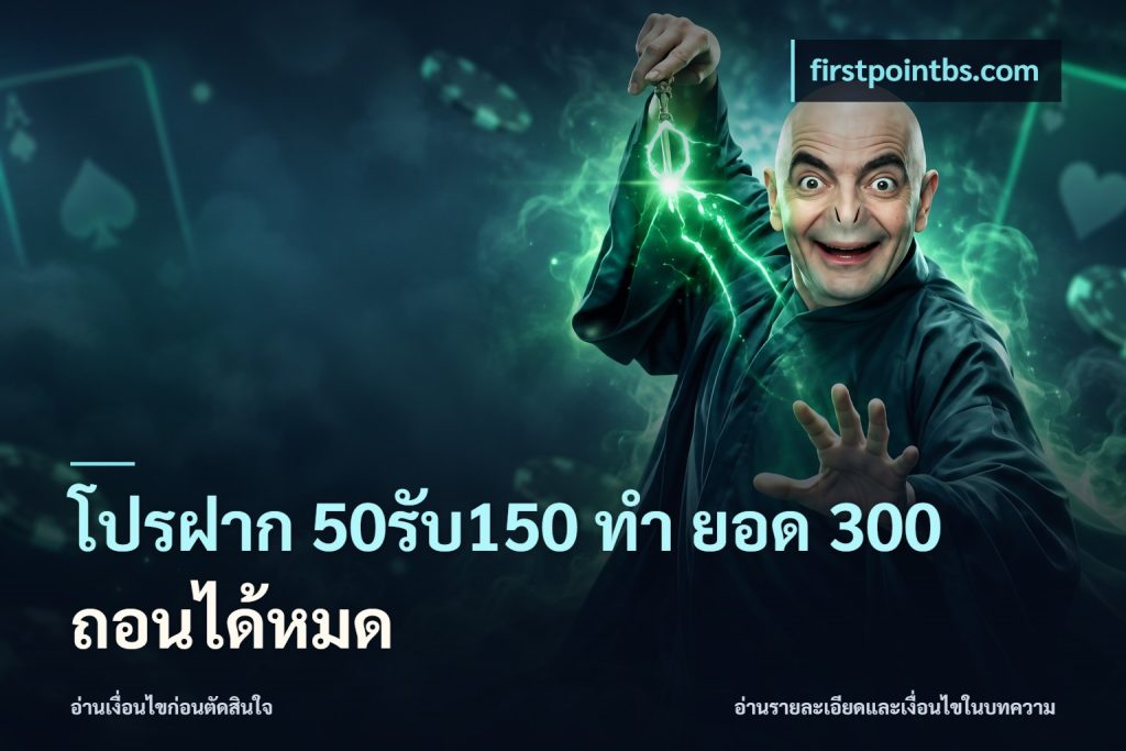 โปรฝาก 50รับ150 ทํา ยอด 300 ถอนได้หมด