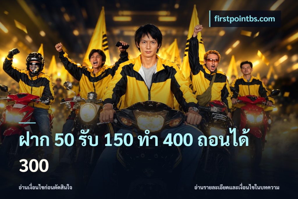ฝาก 50 รับ 150 ทํา 400 ถอนได้ 300