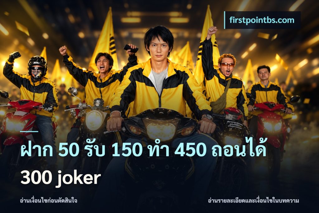 ฝาก 50 รับ 150 ทํา 450 ถอนได้ 300 joker
