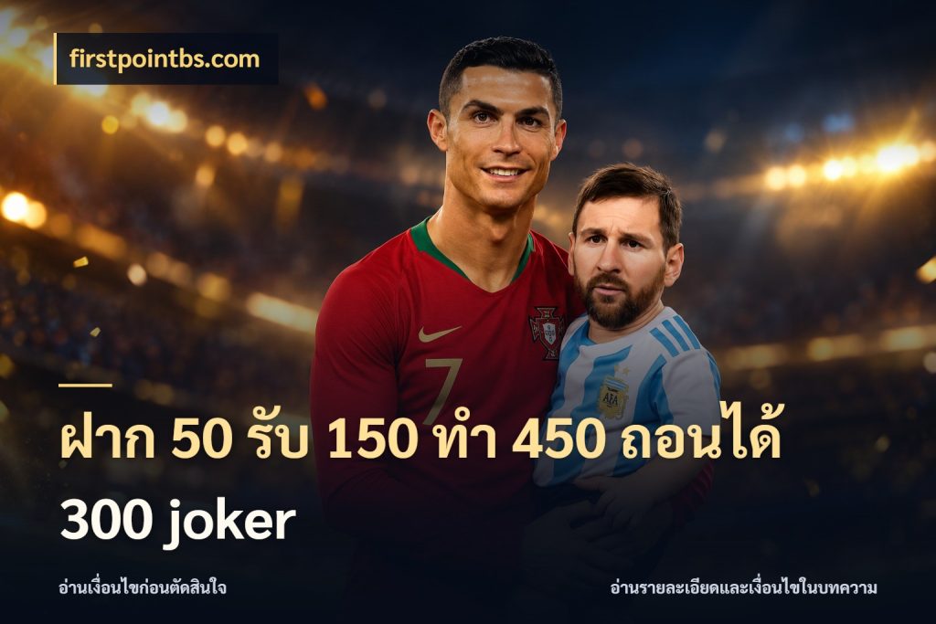 ฝาก 50 รับ 150 ทํา 450 ถอนได้ 300 joker เครดิตกับรูปแบบโปรที่ตรงใจ ในมุม firstpointbs.com