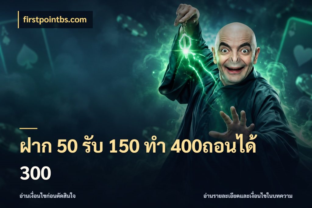 ฝาก 50 รับ 150 ทํา 400ถอนได้ 300 ยอดฝากและยอดรับในมุมของคนชอบลุ้น สไตล์ firstpointbs.com