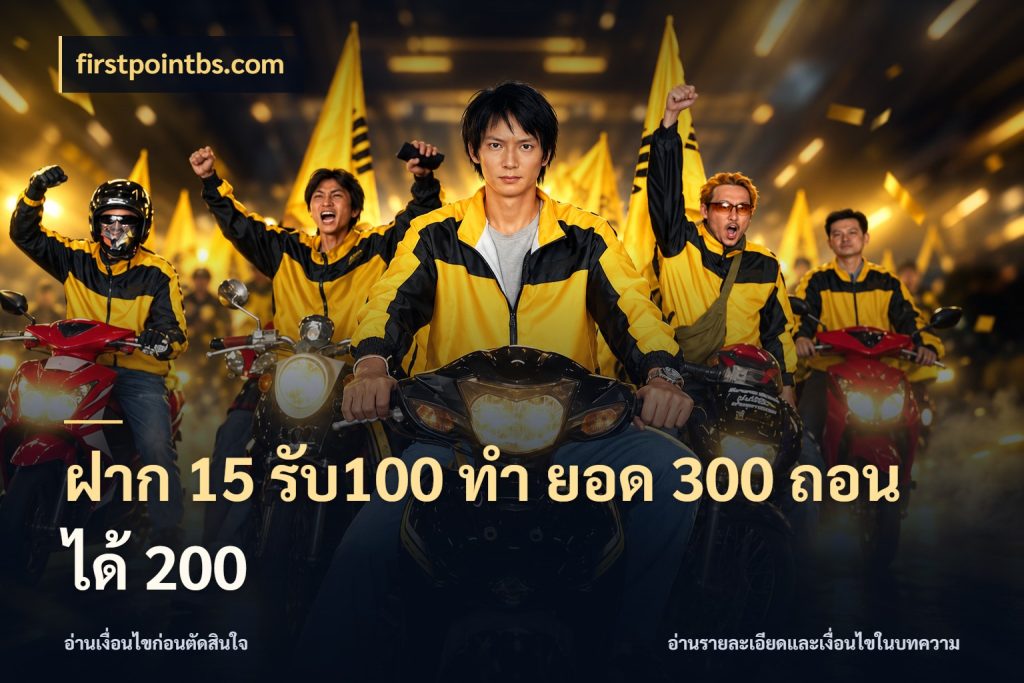 ฝาก 15 รับ100 ทํา ยอด 300 ถอนได้ 200 สีสันของโปรฝากและยอดรับ สไตล์ firstpointbs.com