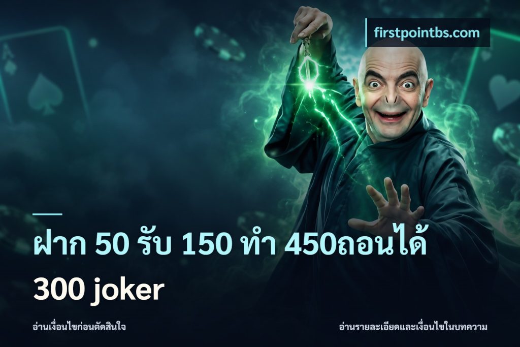 ฝาก 50 รับ 150 ทํา 450ถอนได้ 300 joker